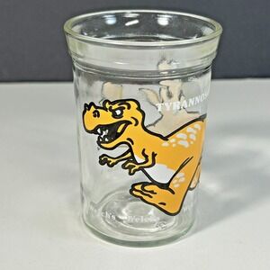 Welch's Jelly Jar Glass 1988 Tyrannosaurus Rex Dinosaur Vintage!